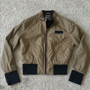 Members Only Khaki Bomber Jacket with Black Accents